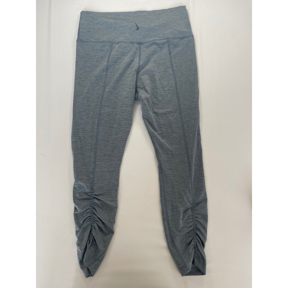 Nike Dri-FIT Womens XL Blue Heathered Ruched Ankle‎ High Rise Training Leggings - Picture 5 of 5